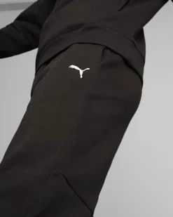 PUMA - Pantalone tuta da uomo nero con logo bianco