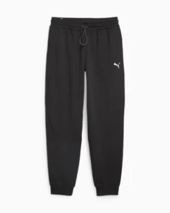 PUMA - Pantalone tuta da uomo nero con logo bianco