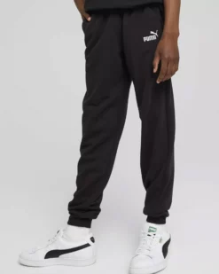 PUMA - PANTALONE TUTA JUNIOR ( 7-16 ANNI) NERO ESSENTIAL N. 1 LOGO SWEAT,  684914-01