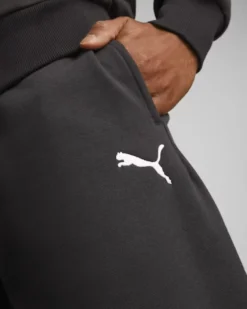 PUMA - Pantalone tuta nero da uomo con stampa laterale