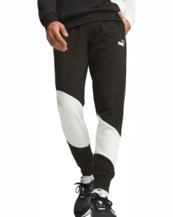 PUMA - Pantalone tuta nero e bianco da uomo