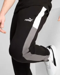 PUMA - PANTALONE TUTA  NERO ESSENTIAL BLOCK SWEAT DA UOMO,  684689-01