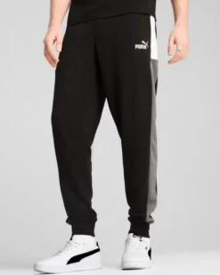 PUMA - PANTALONE TUTA  NERO ESSENTIAL BLOCK SWEAT DA UOMO,  684689-01