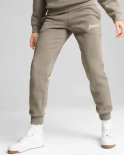 PUMA - PANTALONE TUTA TAUPE ESSENTIAL+ SCRIPT FL DA DONNA,  681536-67