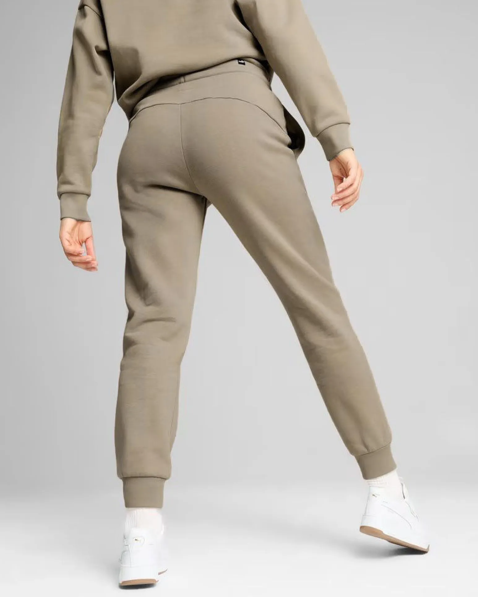 PUMA - PANTALONE TUTA TAUPE ESSENTIAL+ SCRIPT FL DA DONNA, 681536-67