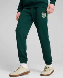PUMA - PANTALONE TUTA  VERDE SPORTS LEGACY GRAPHIC DA UOMO, 629631-60