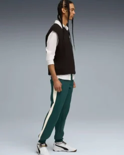 PUMA - PANTALONE VERDE CON BANDE BIANCHE  T7 ALWAYS ON TRACKPUMA , 629588-75