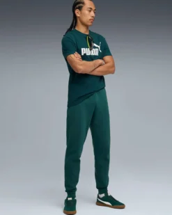 PUMA - PANTALONE VERDE  ESSENTIAL 2 COLOR NO.1 LOGO SWEAT DA UOMO, 682607-75