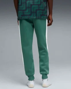 PUMA - PANTALONE VERDE  SMERALDO CON BANDE BIANCHE  T7 ALWAYS ON TRACKPUMA , 629588-41