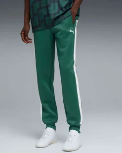 PUMA - PANTALONE VERDE  SMERALDO CON BANDE BIANCHE  T7 ALWAYS ON TRACKPUMA , 629588-41