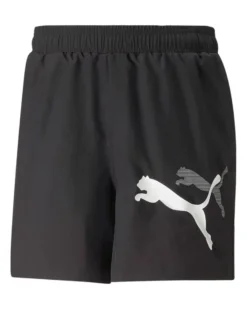 PUMA - Pantaloni corti da uomo neri con logo bianco