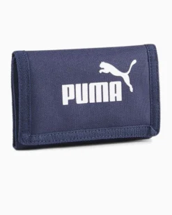PUMA - Portafoglio blu a strappo con logo bianco