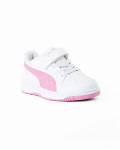 PUMA REB-L AC+ PS- Sneakers bianca e rosa, NUMERATA 28/35 - 398995-09