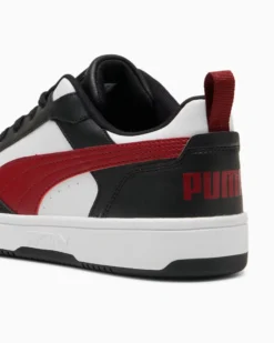 PUMA REBOUND V6 LOW - SCARPA BIANCA, ROSSA E NERA DA UOMO - 392328-30
