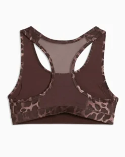 PUMA - REGGISENO SPORTIVO MACULATO MARRONE E NERO 4KEEPS BRA SPOTTED HAZE MID   DA DONNA, 528511-13