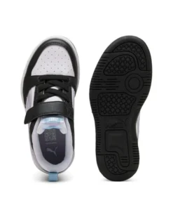 PUMA - Sarpa da bambina bianca e nera con dettagli lilla - REBOUND V6 LO SPACE BELLE AC+PS