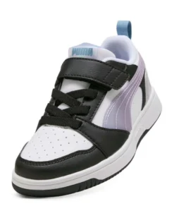 PUMA - Sarpa da bambina bianca e nera con dettagli lilla - REBOUND V6 LO SPACE BELLE AC+PS
