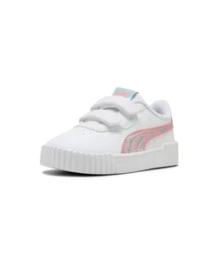 PUMA - Scarpa da bambina bianca con dettagli rosa e azzurro - CARINA 3.0 SPACE BELLE V INF