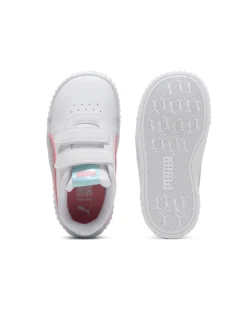 PUMA - Scarpa da bambina bianca con dettagli rosa e azzurro - CARINA 3.0 SPACE BELLE V INF