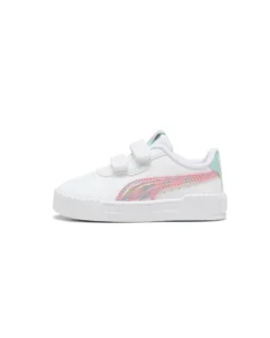 PUMA - Scarpa da bambina bianca con dettagli rosa e azzurro - CARINA 3.0 SPACE BELLE V INF