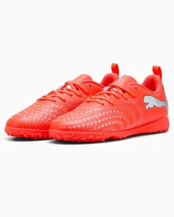 PUMA- SCARPA DA CALCETTO KIDS FUTURE 9 PLAY TT ROSSA FLUO CON DETTAGLI GRIGI E NERI DAL 33 AL 38.5, 108929-01