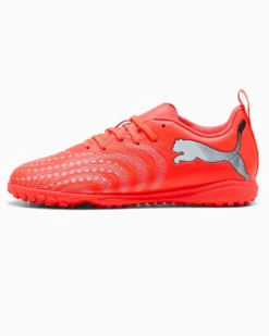 PUMA- SCARPA DA CALCETTO KIDS FUTURE 9 PLAY TT ROSSA FLUO CON DETTAGLI GRIGI E NERI DAL 33 AL 38.5, 108929-01