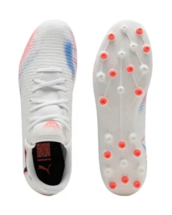 PUMA - Scarpa da calcio  bianca con dettagli blu e arancioni - FUTURE 8 PLAY MG