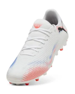 PUMA - Scarpa da calcio  bianca con dettagli blu e arancioni - FUTURE 8 PLAY MG