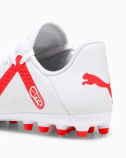 PUMA - Scarpa da calcio bianca e rossa, numerata 30/38,5 - FUTURE PLAY MG JR