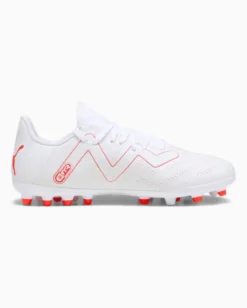 PUMA - Scarpa da calcio bianca e rossa, numerata 30/38,5 - FUTURE PLAY MG JR
