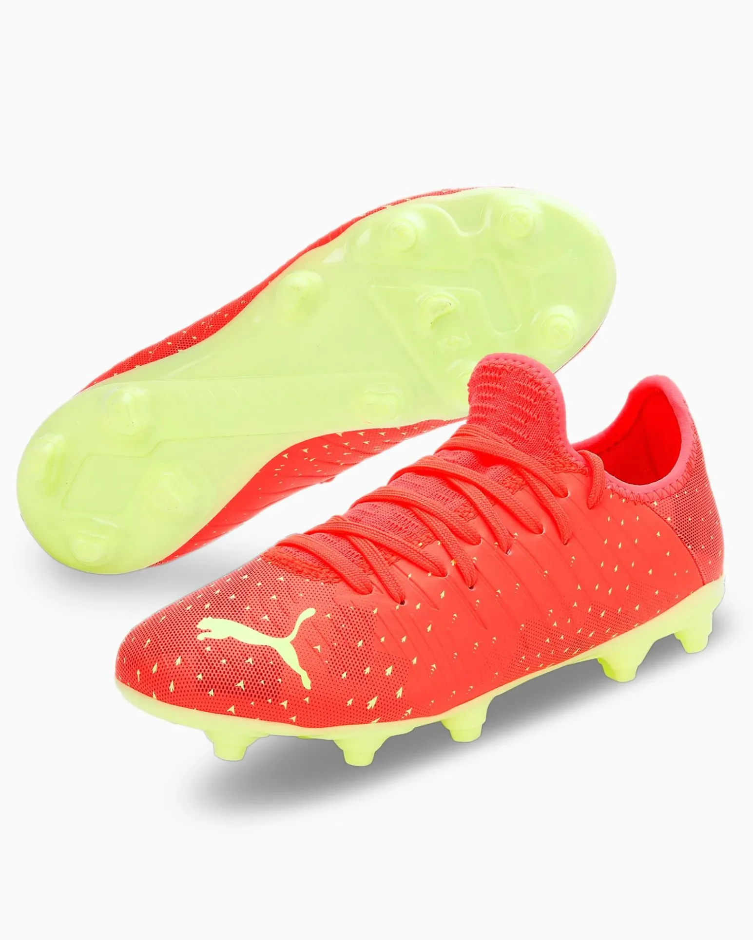 PUMA - Scarpa da calcio rossa e gialla, numerata 30/38,5 - FUTURE Z 4.4 FG/AG JR