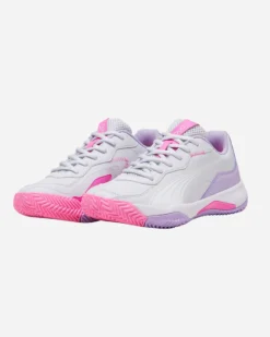PUMA - SCARPA DA DONNA NOVA SMASH BIANCA CON DETTAGLI LILLA E ROSA- 107788-01