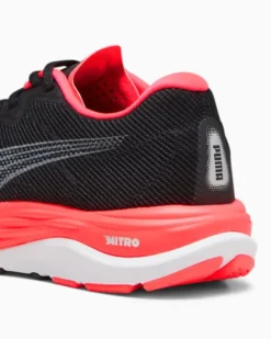 PUMA - Scarpa da running donna nera e rosa fluo con intersuola nitro foam ammortizzante - VELOCITY NITRO 2 WNS
