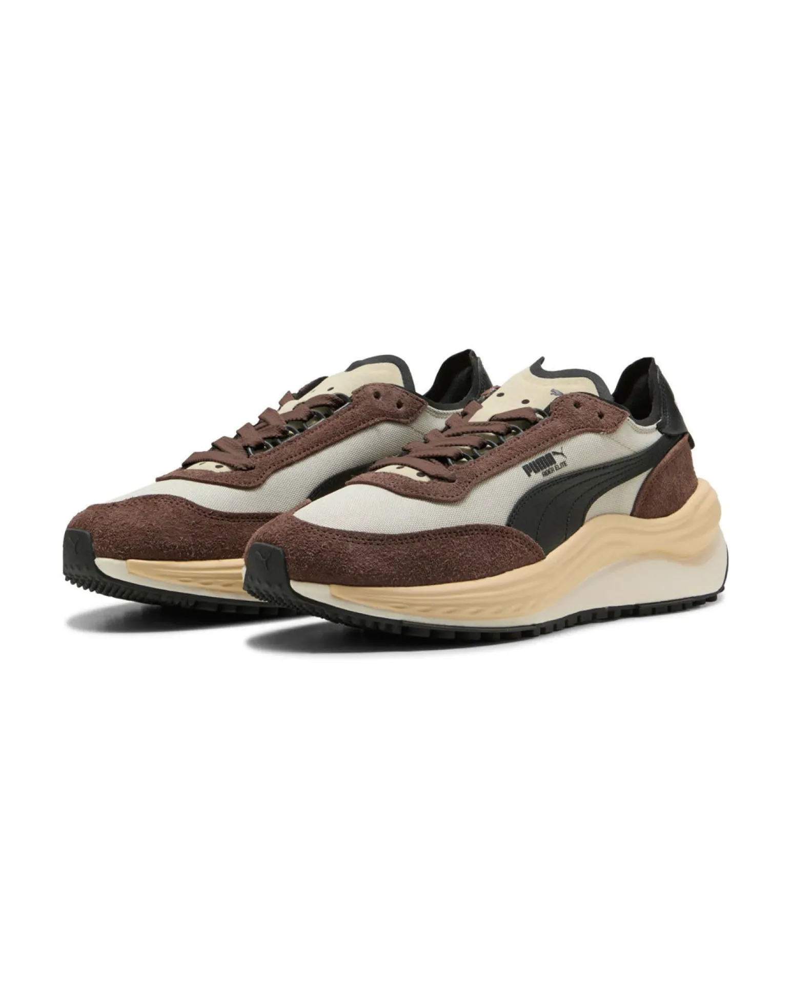 PUMA - Scarpa da uomo beige/marrone con dettagli crema e nero - RIDER ELITE WINTER