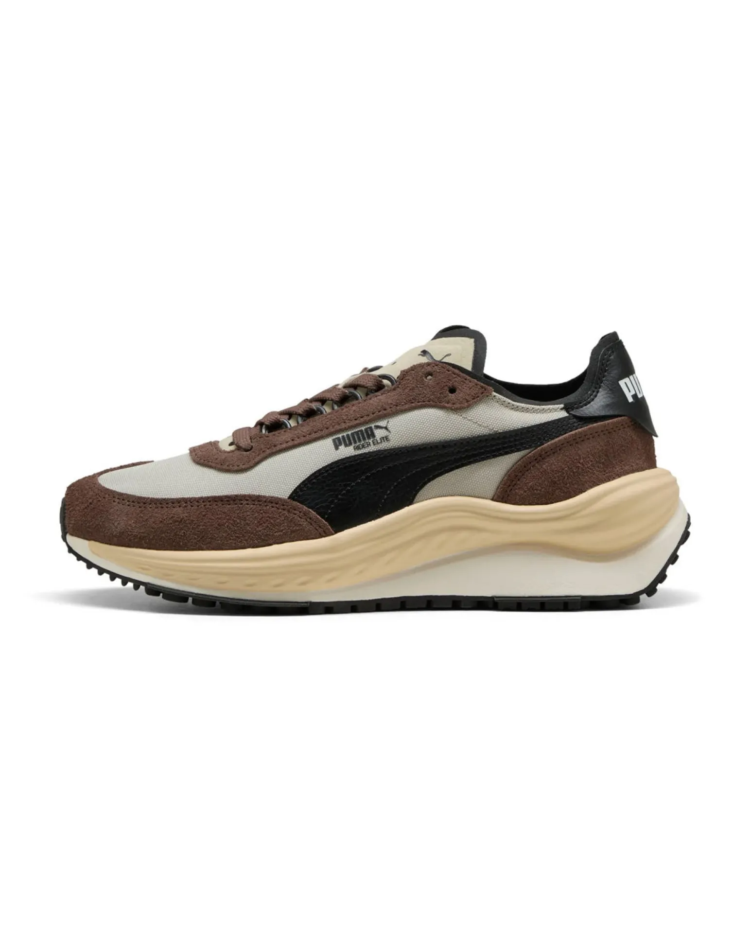 PUMA - Scarpa da uomo beige/marrone con dettagli crema e nero - RIDER ELITE WINTER