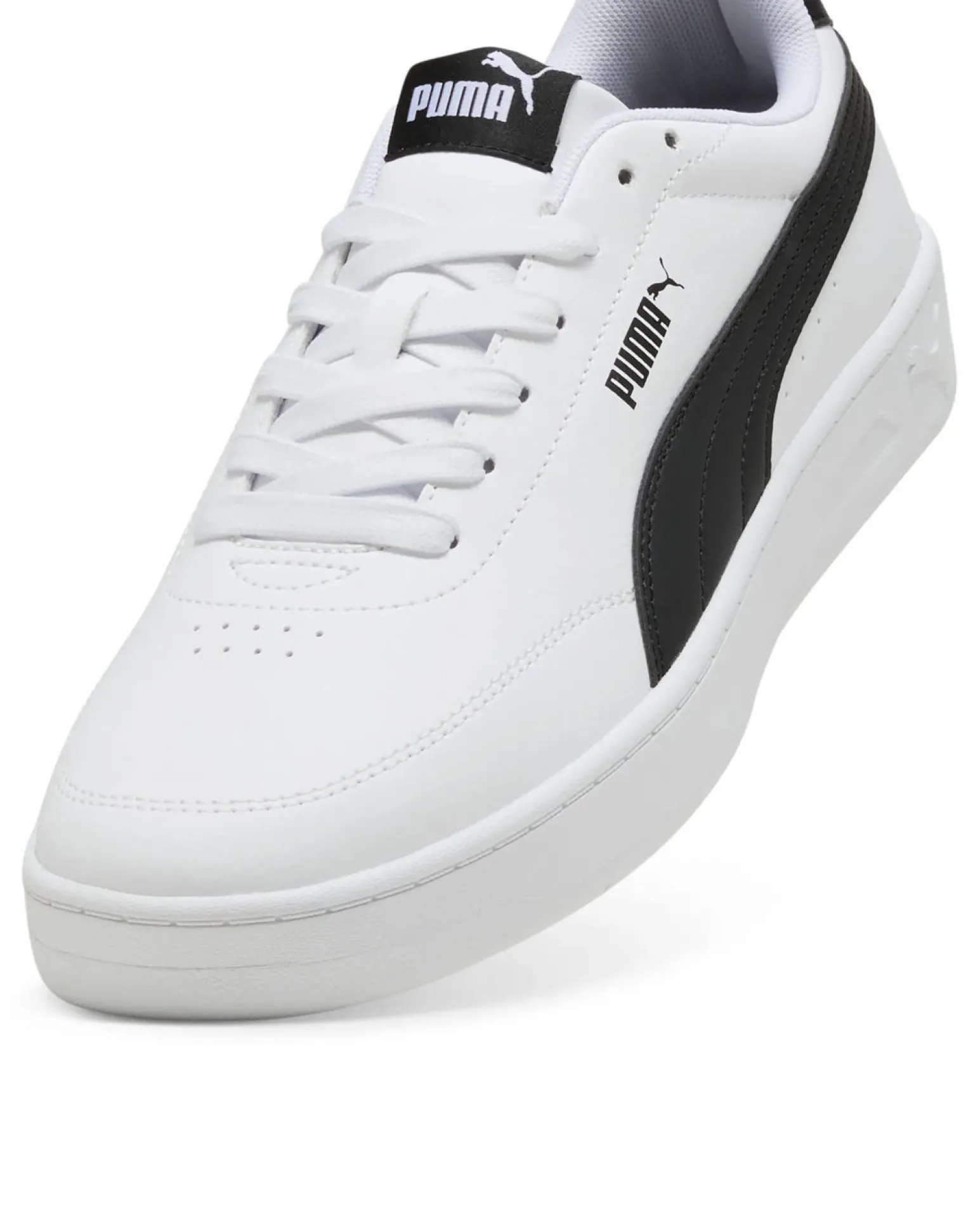 PUMA -Scarpa da uomo bianca con dettagli neri - COURT CLASSIC CLEAN