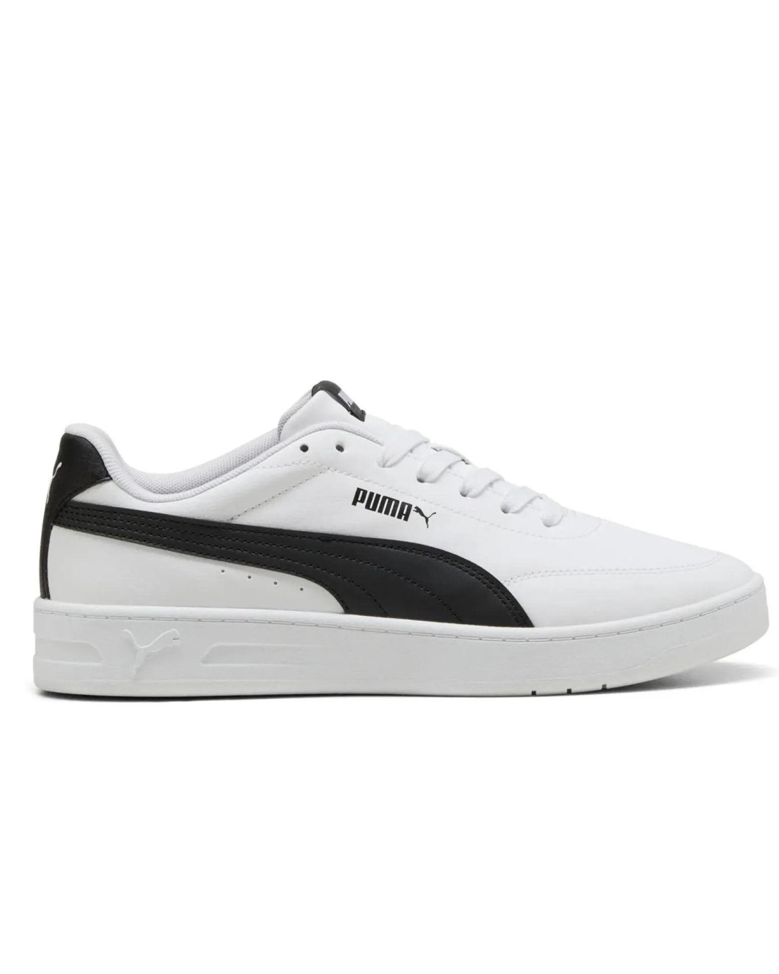 PUMA -Scarpa da uomo bianca con dettagli neri - COURT CLASSIC CLEAN