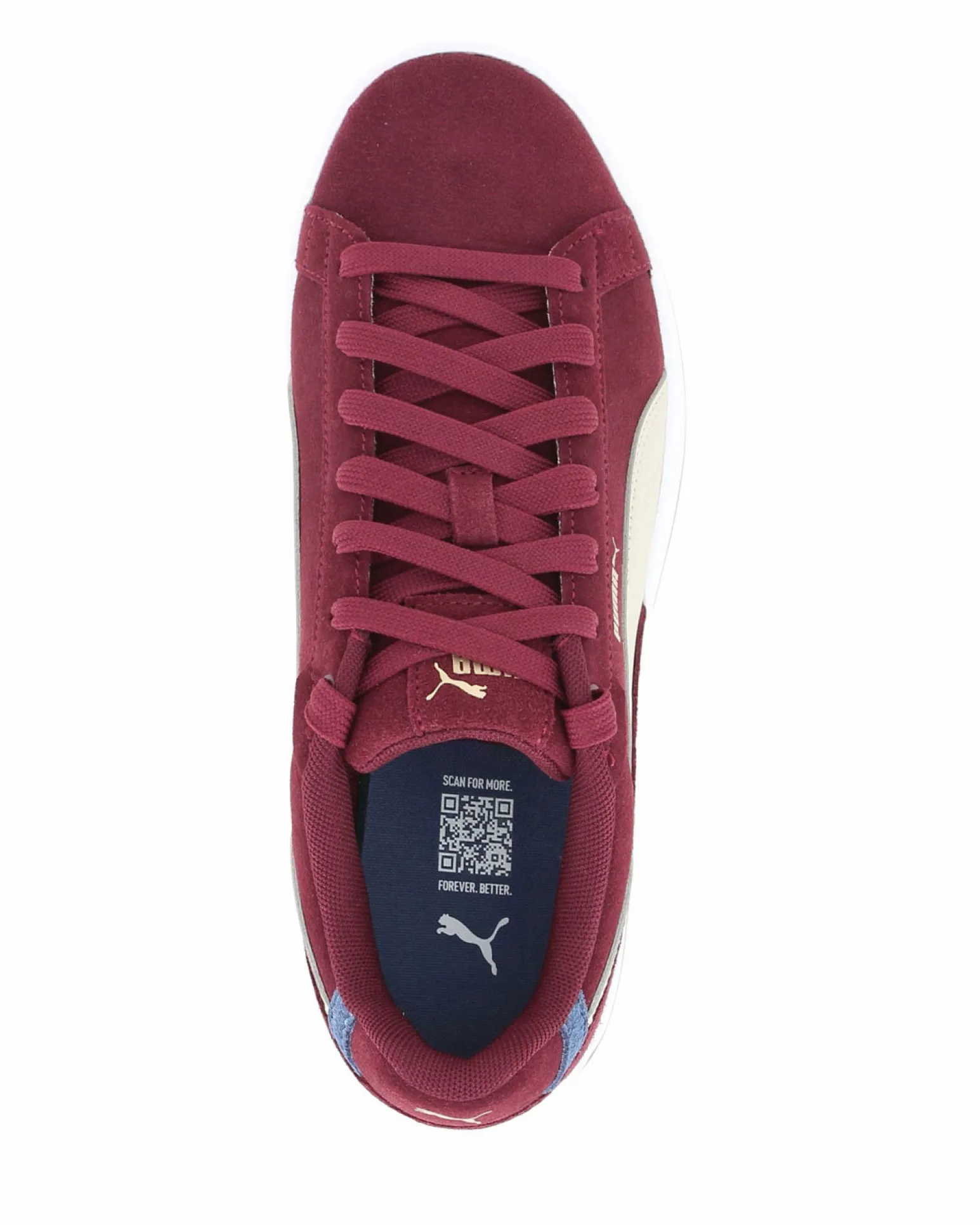 PUMA - Scarpa da uomo bordeaux con dettagli sabbia e bianchi - COURT CLASSICO SD