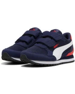 PUMA - SCARPA JUNIOR BLU, BIANCA E ROSSA,ST RUNNER V4 MESH V  DAL 28 AL 35 - 399877-02