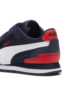 PUMA - SCARPA JUNIOR BLU, BIANCA E ROSSA,ST RUNNER V4 MESH V  DAL 28 AL 35 - 399877-02