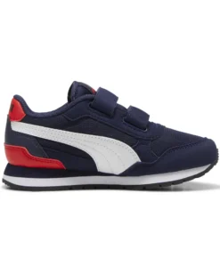 PUMA - SCARPA JUNIOR BLU, BIANCA E ROSSA,ST RUNNER V4 MESH V  DAL 28 AL 35 - 399877-02