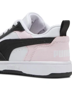 PUMA - SCARPA REBOUND V6 LO BIANCA, ROSA E NERA DA BAMBINO, NUMERATA 28/35 - 396742-12