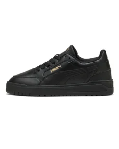 PUMA - Scarpa total black con dettgali logo oro  - SHUFFLE DOWNTOWN