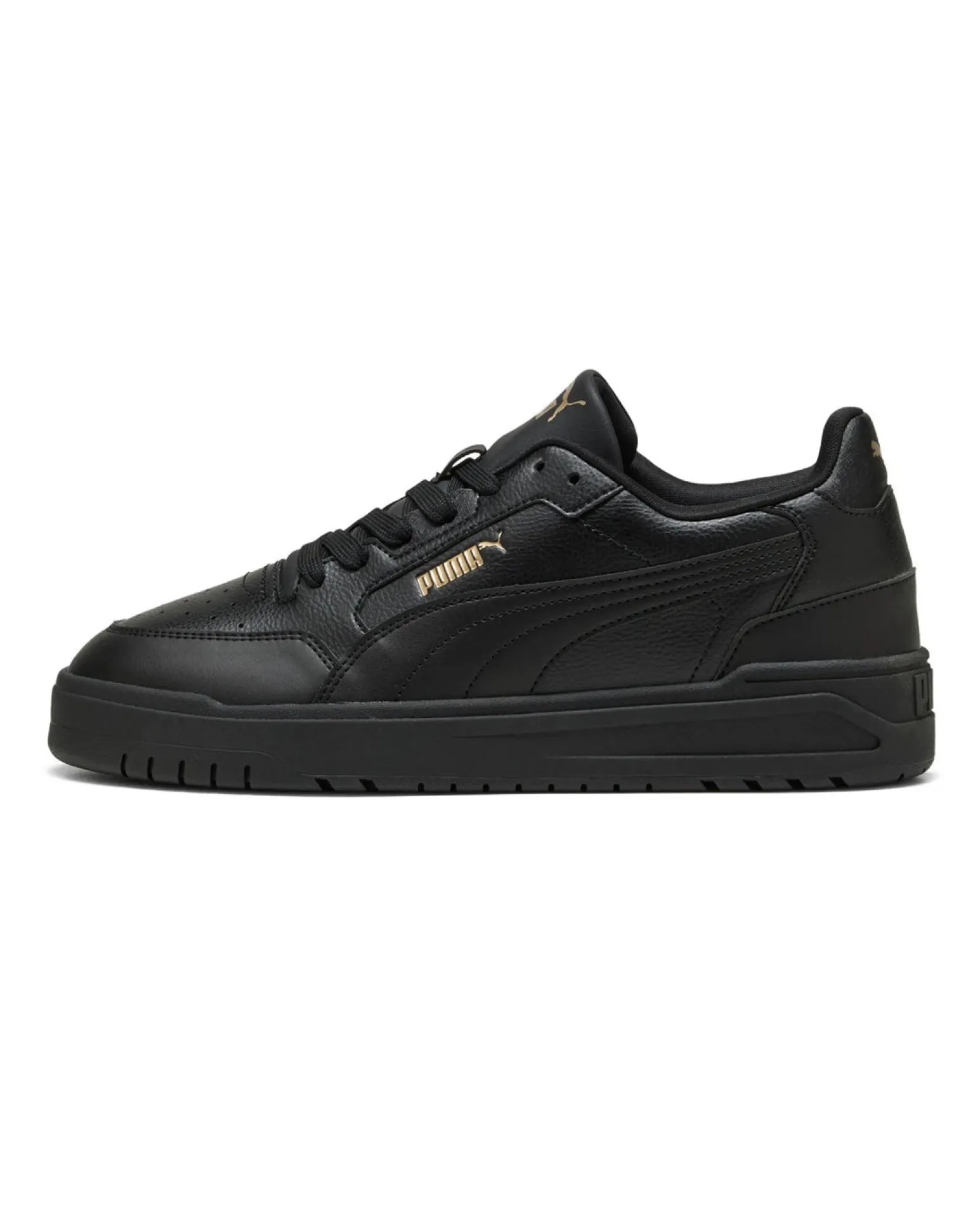 PUMA - Scarpa total black con dettgali logo oro - SHUFFLE DOWNTOWN