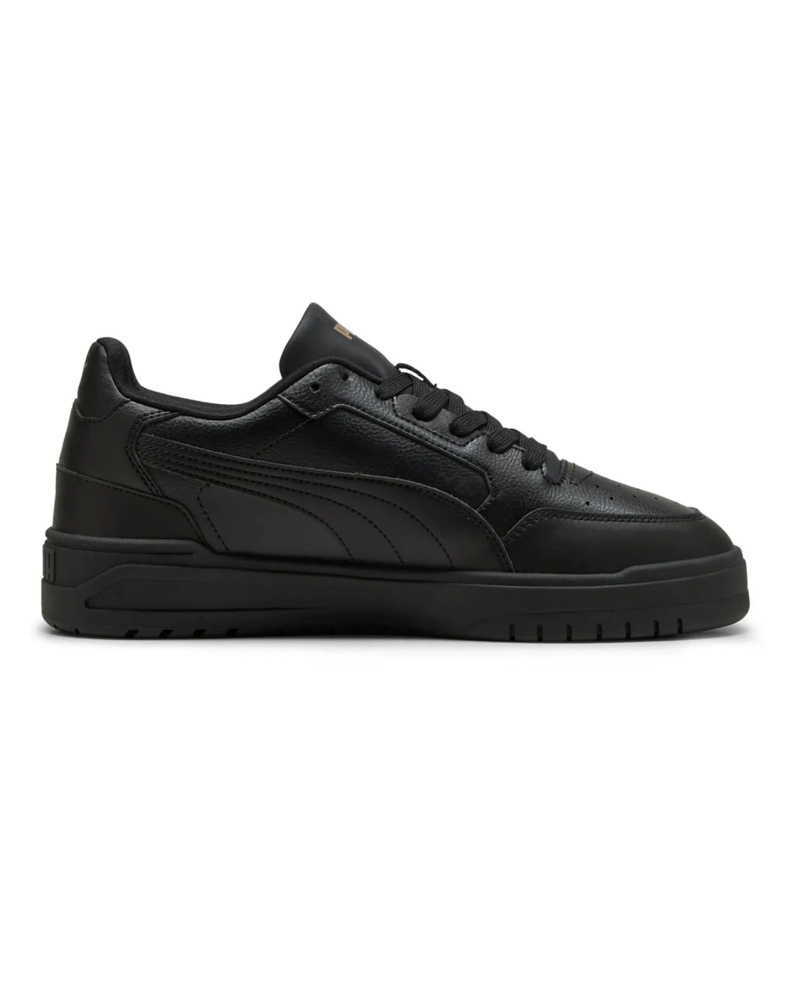 PUMA - Scarpa total black con dettgali logo oro - SHUFFLE DOWNTOWN