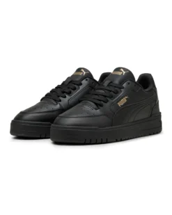 PUMA - Scarpa total black con dettgali logo oro - SHUFFLE DOWNTOWN