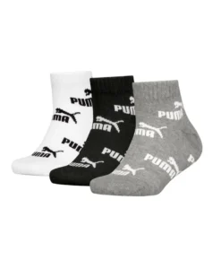 PUMA - SET 3 PAIA CALZA QUARTER BIANCO, NERO E GRIGIO, 701230805_001