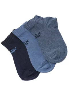 PUMA - SET 3 PAIA CALZE BLU SCURO, AZZURRO DENIM, ANTRACITE  - 701235358_005