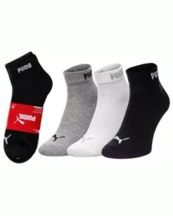 PUMA - Set 3 paia calzini da uomo blu bianco e grigio