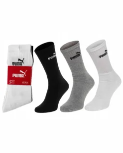 PUMA - Set 3 paia calzini da uomo grigio bianco e nero